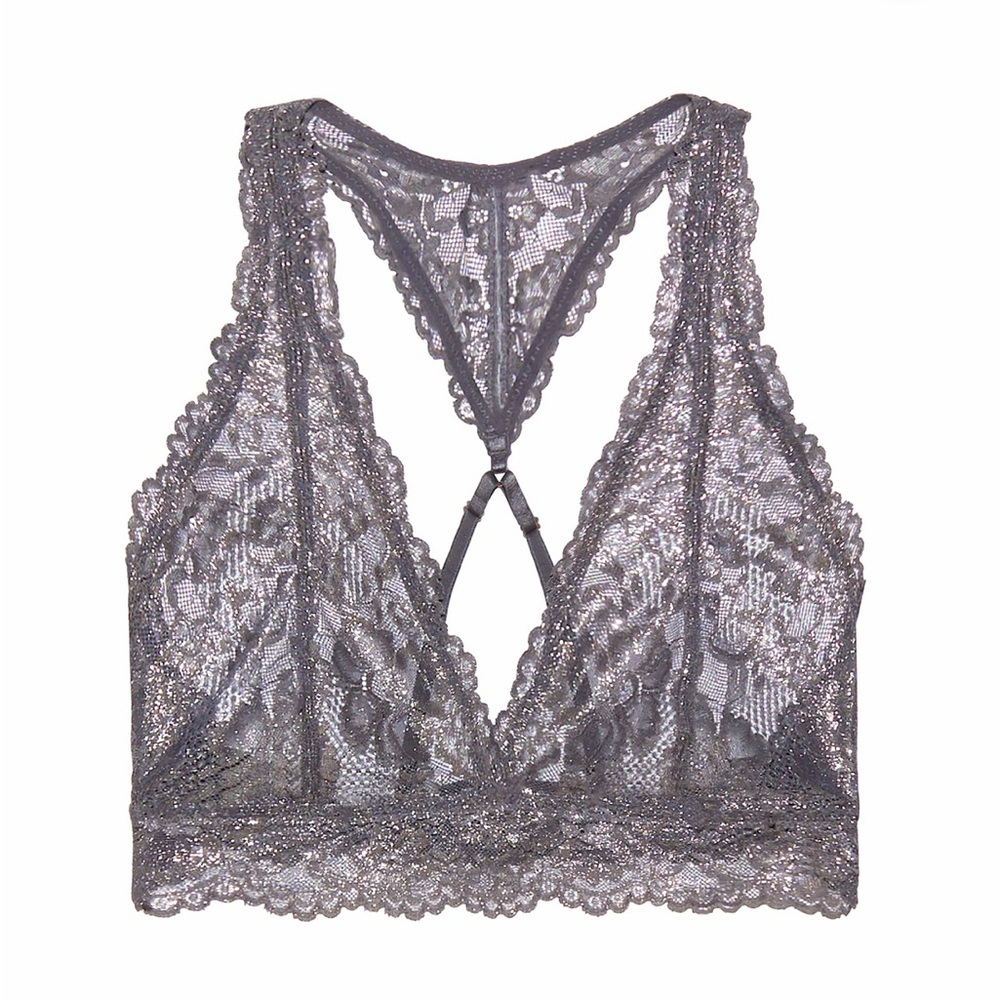 Savage X Fenty Shimmer Floral Lace Racerback Bralette